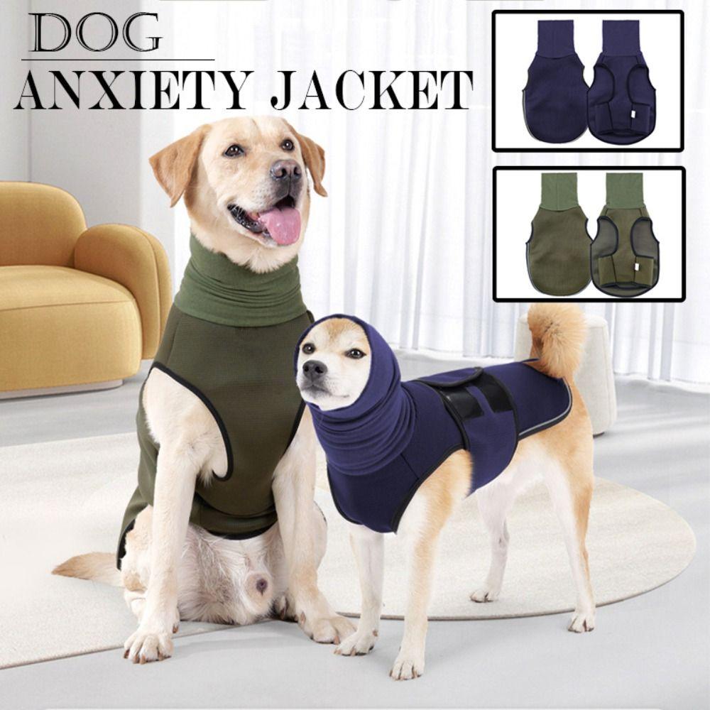Reflective Dog Calming Hoodie Noise-proof Dog Vest Jacket New Pet Earmuff  Small Large Dog