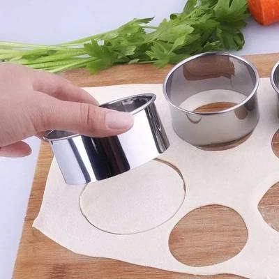 3Pcs Stainless Steel Dough Cutter Dumplings Molds Round Cookie Biscuit Cutters Circle Pastry Cutters Baking Circle Ring Molds