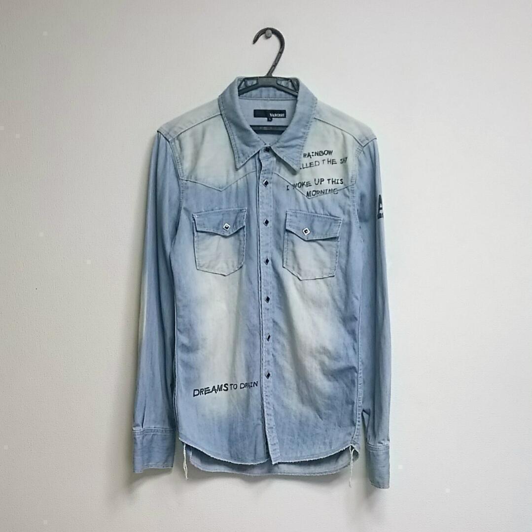 

[USED] Recommended for fans of Y2K, hosts, and bands: Valosh/graffiti denim shirt