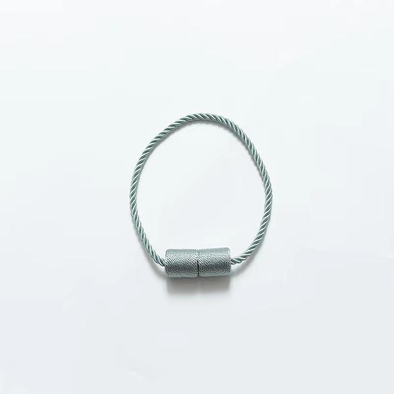Modern Simple Magnetic Curtain Tieback with Cylindrical Three-Strand Rope Design, No-Punch Installation