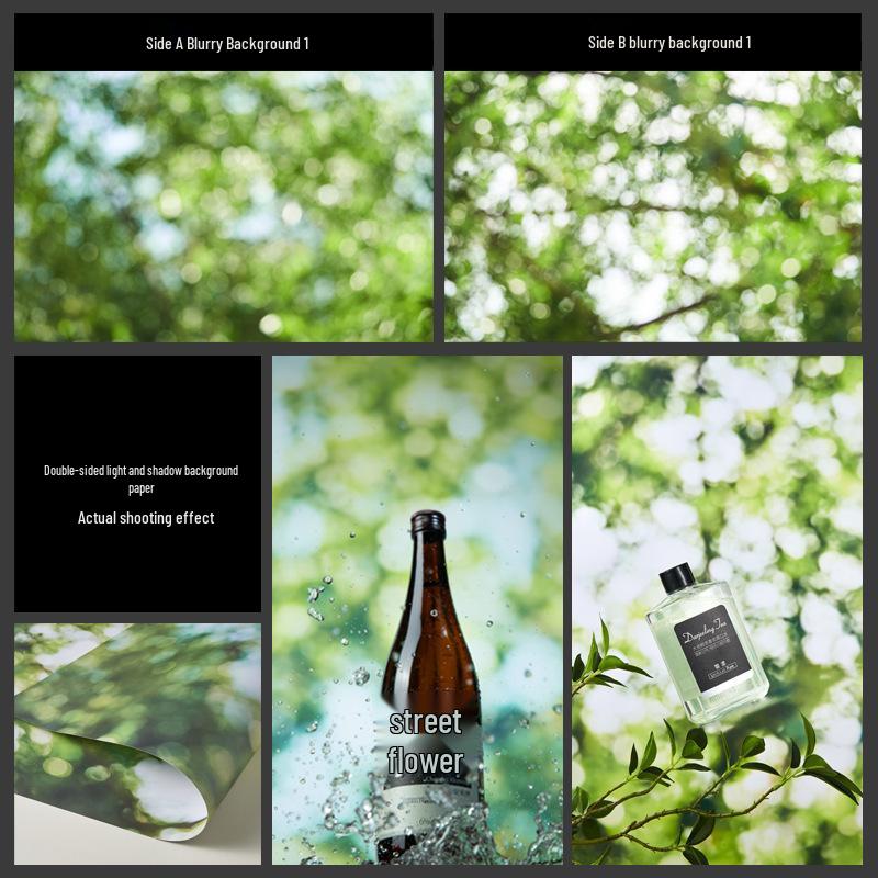 3D Double-Sided Tree Shadow Background Paper for Photography: Minimalist Prop for Cosmetics, Food, and Jewelry Still Life