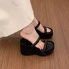 Fashion Summer Women Platform Wedges Heel Slippers Open Toe Thickness Slide Ladies Outdoor Beach Dress Sandalias Solid High Heel Shoes