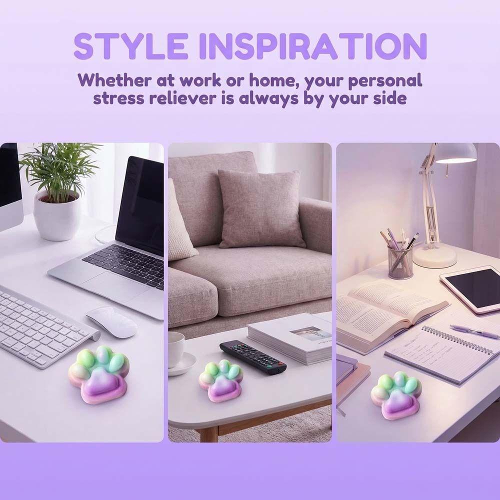 Ultra-large Cat Paw Squeeze Toy Rainbow Gradient Cat Paw Pinch Toy  Practical Jokes