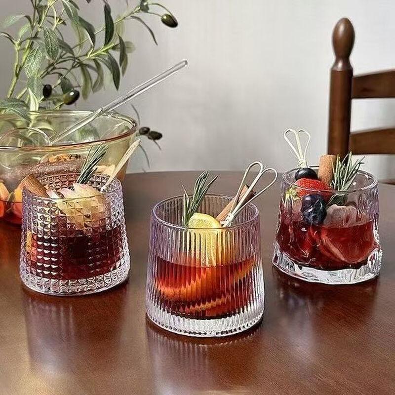 Creative Vertical Stripe Whiskey Glasses - Set of 4