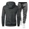 Men's Autumn Winter Solid Color Long Sleeve Zipper Hoodies Sweatshirt Trousers Suit