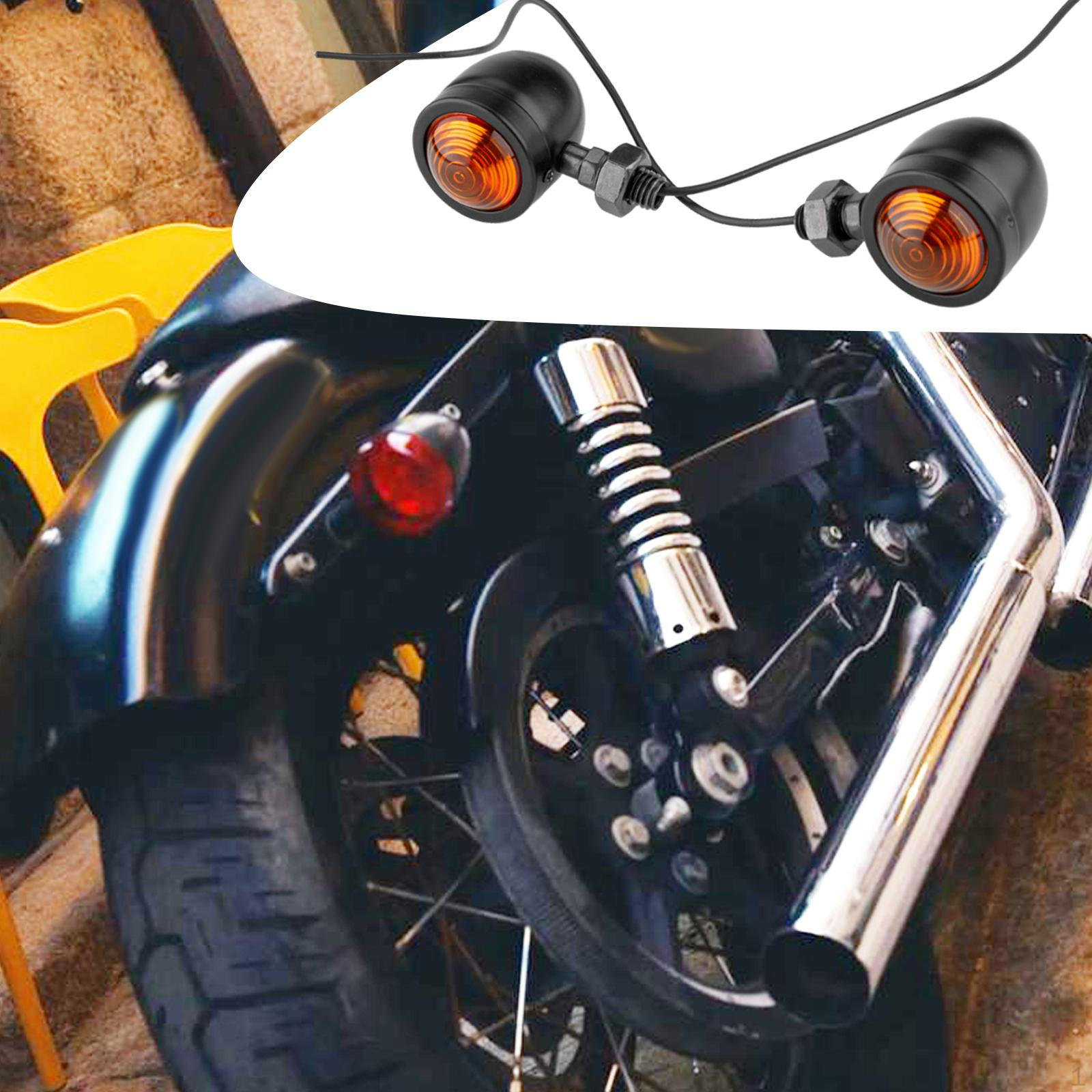 2 Pieces Motorcycle Turn Signal Lamp Mini Indicator Light 12V 5W Replace Parts Sturdy Accessory 1.5 Black Housing