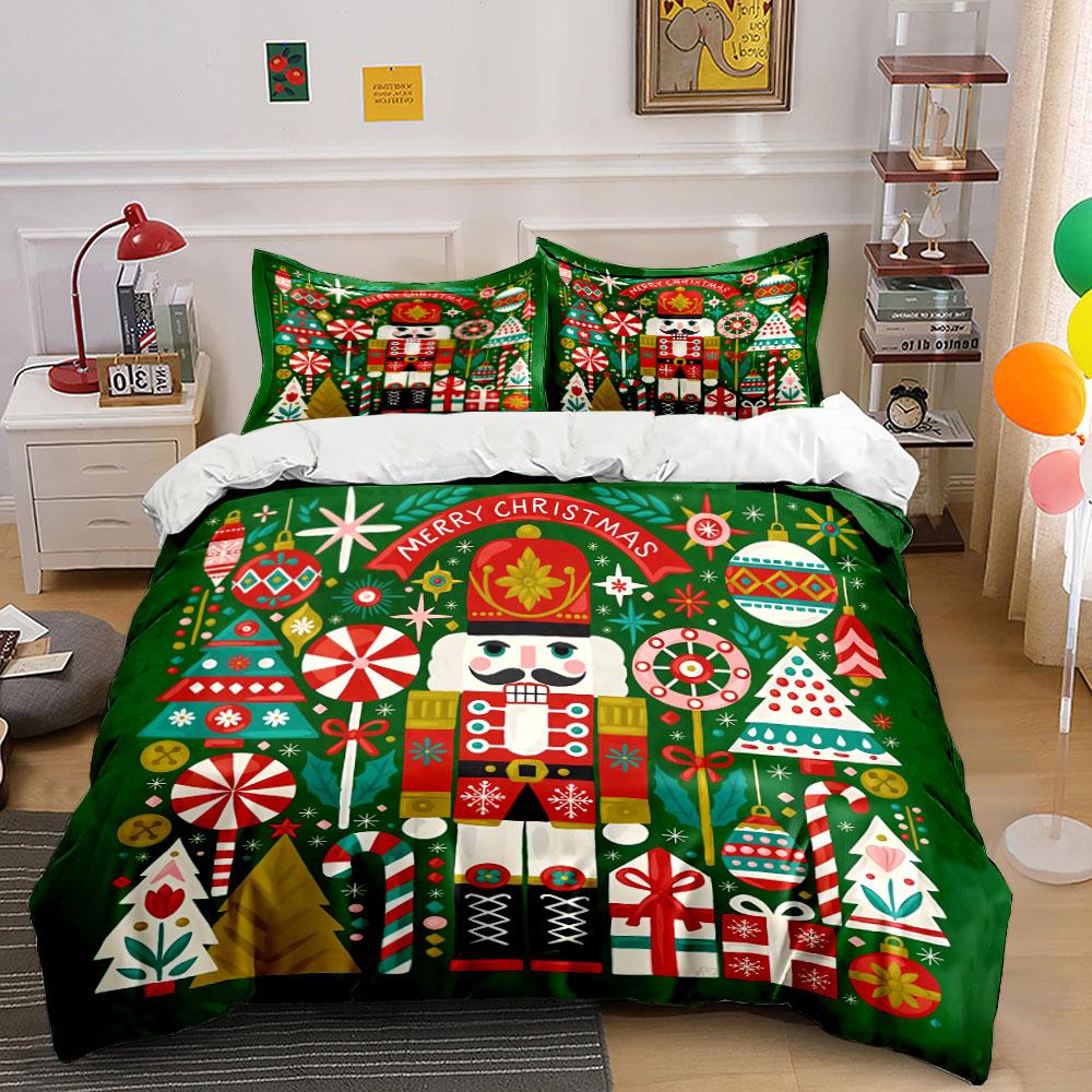 Nutcracker Christmas Set Bedding Duvet Cover Set Duvet Cover Pillowcases (1*Duvet Cover 2*Pillowcases, without duvet insert)