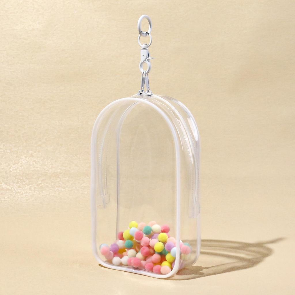 Color Transparent Protective Case Organization Box Doll Outdoor Display Bag With Keychain Doll Accessories