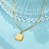 Square Honeycomb Necklace Stacked Collarbone Chain Women'S Niche Non-Fading Jewelry Premium Durable Quality Useful