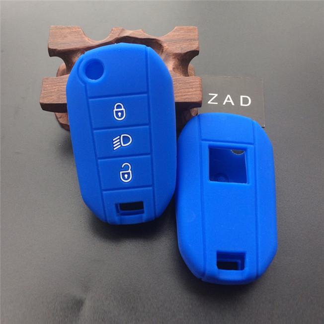 ZAD silicone rubber key fob cover case shell skin protect for Citroen C2 C3 C4 Picasso Xsara C5 C6 C8 Flip Folding 3 button key