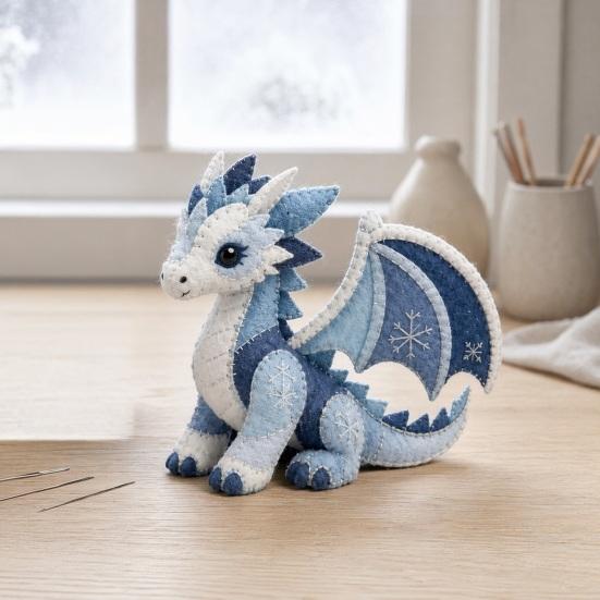Kit de Patchwork DIY de Animales Árticos para Principiantes, Kit de Costura de Animales Guardianes de Invierno, Kit de Manualidades de Animales de Peluche 3D y Criaturas Míticas para Decoración del Hogar