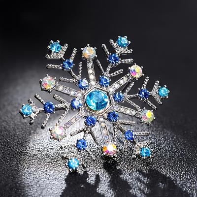 1PC Alloy Material Snowflake Brooch Christmas Snowflake Brooch Christmas Gift