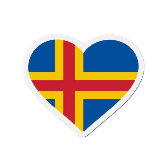 Magnet Hjerte Flagg Åland - Flerfarget - 8 cm - 50 stk - Syntetisk harpiks - Blandet