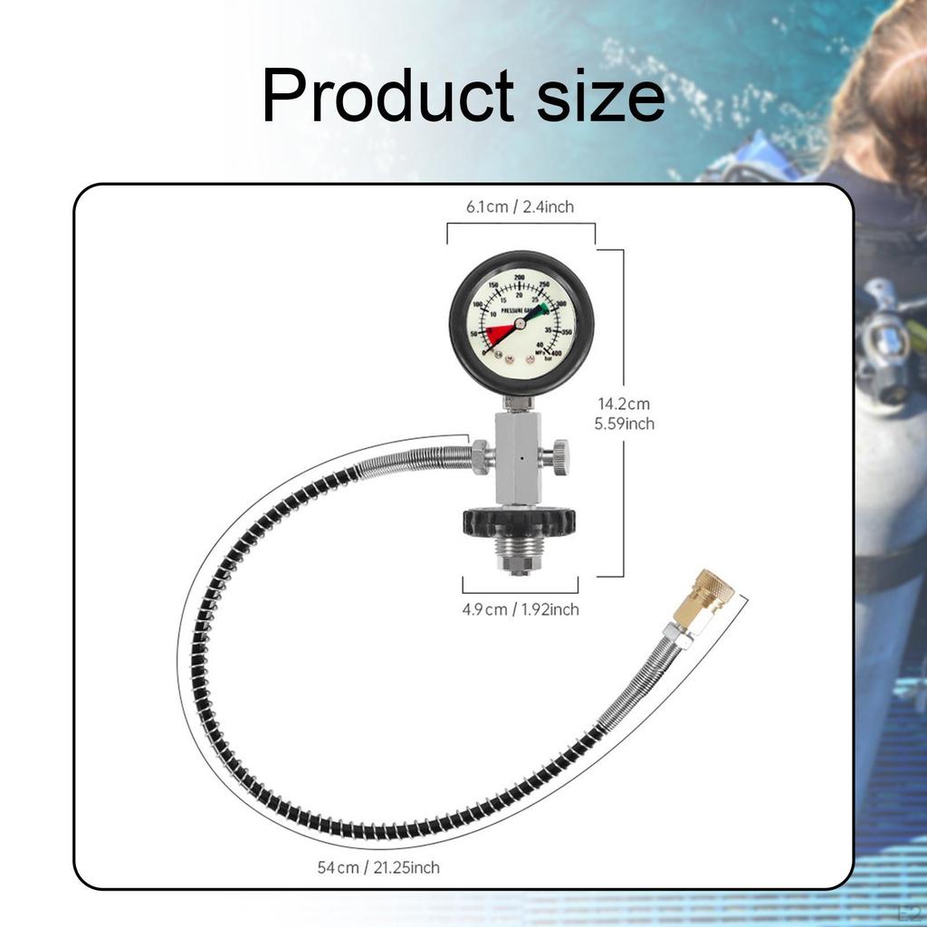 Din Valve Scuba Adapter Pressure Gauge Air Refill Stainless Steel Brass Directly Replace Fill