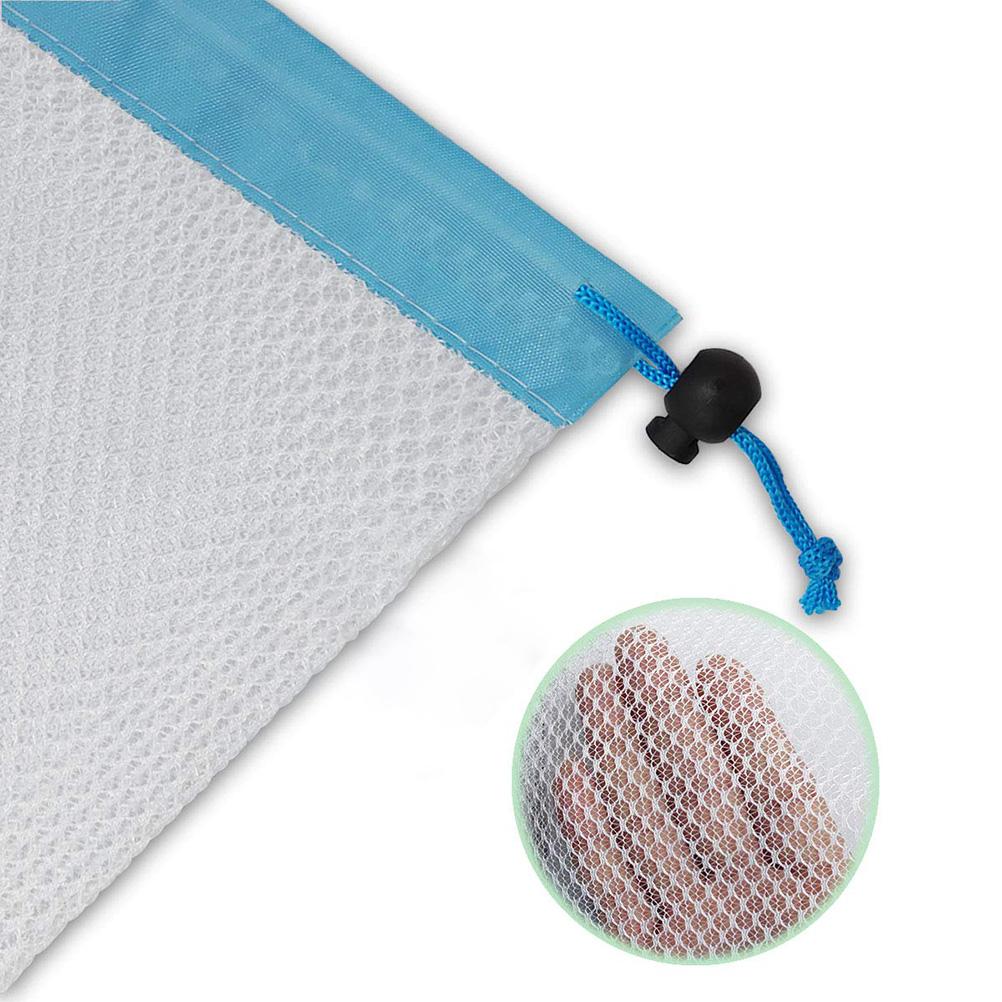 12 stk Gjenbrukbare Nettingposer med Snøring Dagligvarehandlenett Justerbar Polyester Snørepose Frukt