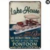 Vintage Metal Poster Boat Wall Art, Retro Tin Sign for Home Decor