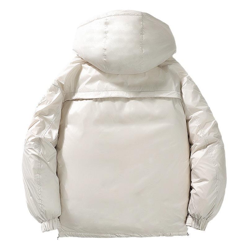 Men's Down Jacket for Men's Winter Loose Short Winter Clothes Thickened Warm and Handsome Winter Hooded White Duck Down Jacket