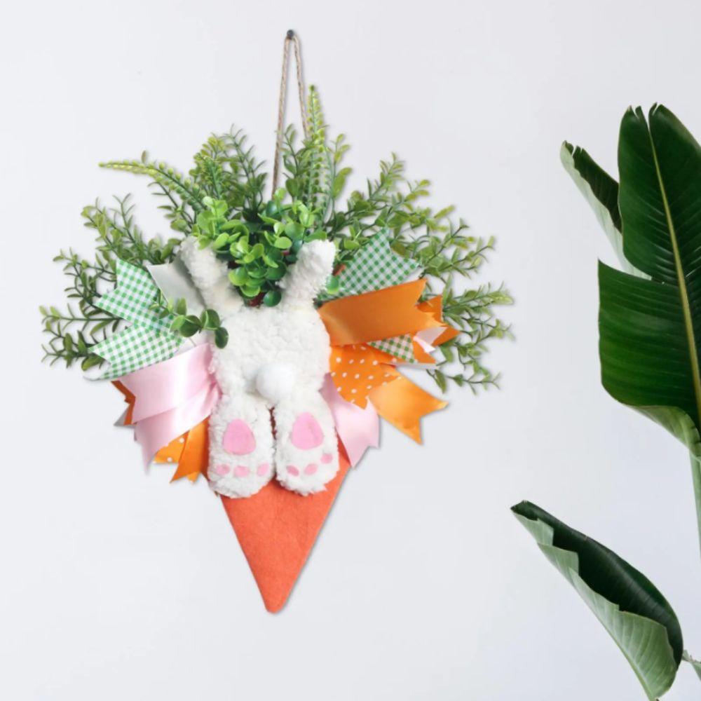 Artificial Material Easter Wreath Decorative Style Bunny Decoration  Outdoor Decoration