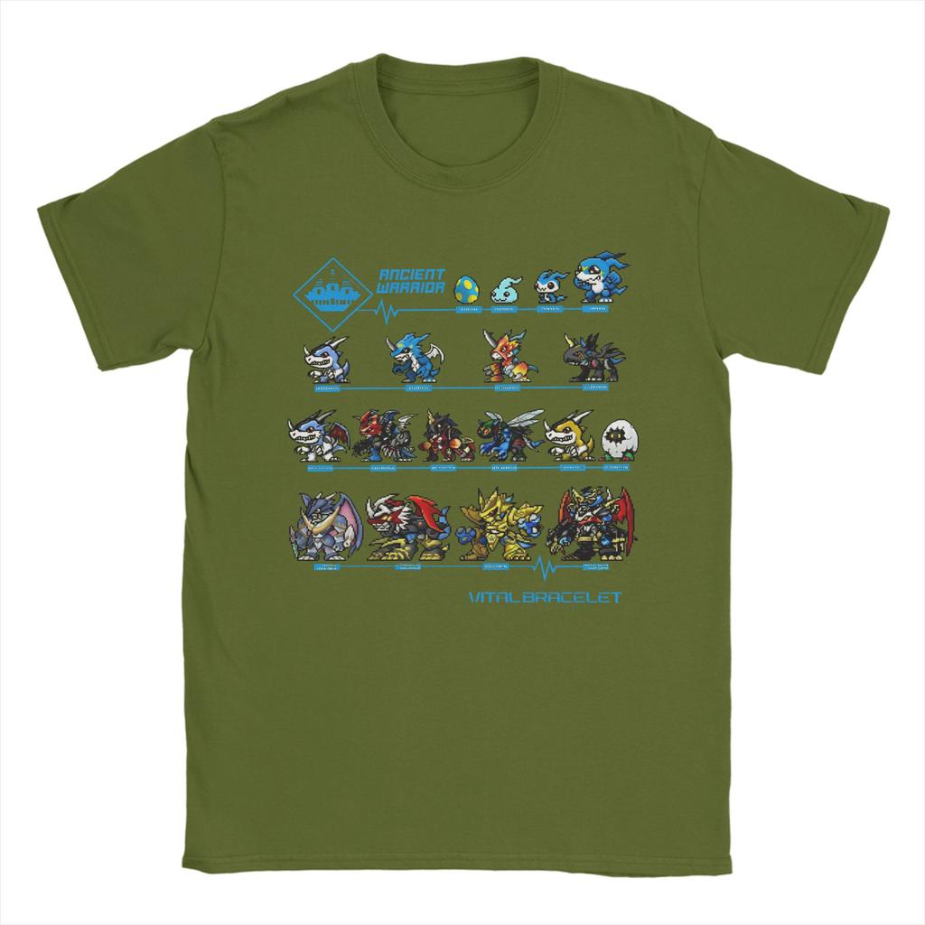 Digimon Vital Bracelet Alter Krieger T-Shirt Herren Damen Freizeit Reines Baumwoll-T-Shirt Rundhals Kurzarm T-Shirt Geschenk Kleidung