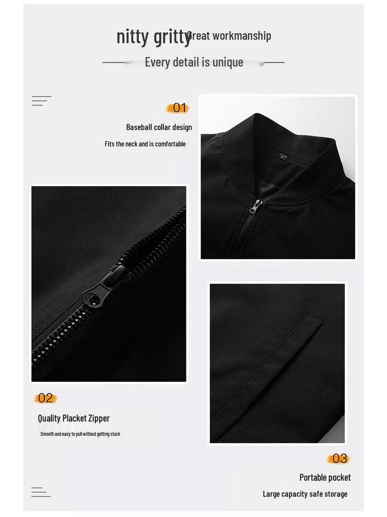 Men's Stylish Korean Trend Baseball Jacket: Handsome MA1 Workwear Top Casual Hoodie