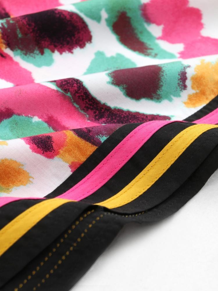 EDOLYNSA Plus Size Kaftan With Bag Bohemian Printed Summer Long Beach Dress Women Homewear Outfit Swim Suit Cover Up Loose Caftan