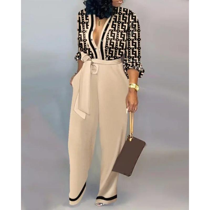 Women's Loose Large Size Jumpsuit 1116 Autumn and Winter High Waist Casual Straight Jumpsuit Europe