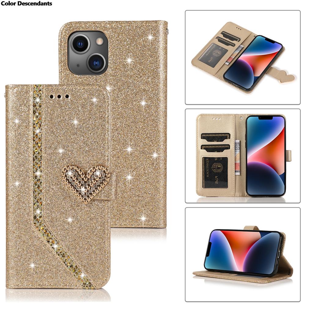 Shiny Case For iPhone 17 Pro Max AIR 16 E 15 14 13 Pro Max 12 MINI 11 Pro X XR XS XS Max 7 8 Plus Wallet Flip Leather Case