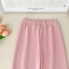 Korean Style Girls' Large Lapel Sweatshirt & Bell Bottom Pants Set - Trendy Children's Two-Piece Outfit