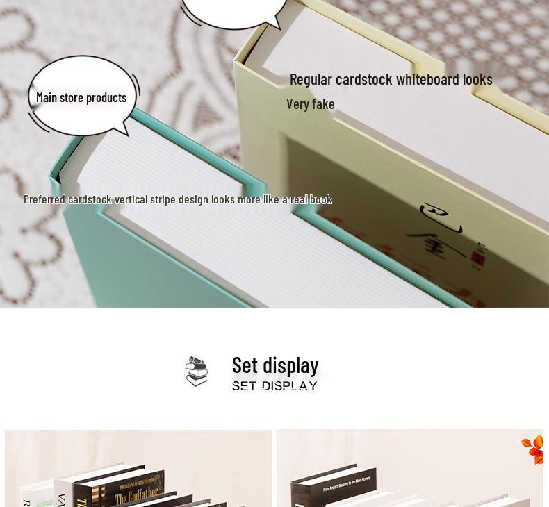 Luxury Fake Book Ornaments: Decorative Books, Simulation Props, English Book Models for High-End Photography