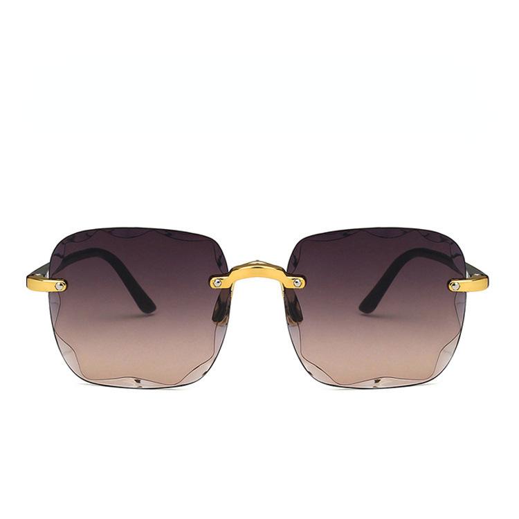 

Винтажные квадратные солнцезащитные очки, женские классические безрамные зеркальные солнцезащитные очки с градиентом, женские модные солнцезащитные очки без оправы темно серый