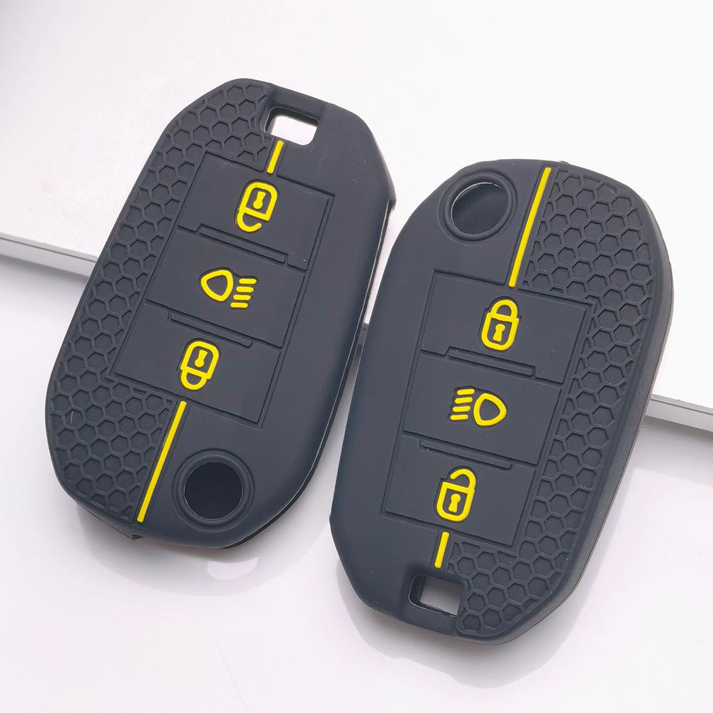 Schlüsselanhänger-Abdeckung für Peugeot 3008 308 208 508 C4 Picasso Kratzfeste Oberfläche Stoßfeste Struktur Weiche Grifffläche Einfaches Installationsdesign