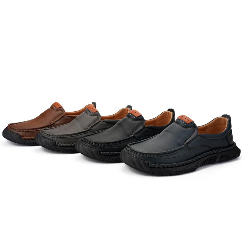 Men's Low-top Leather Shoes Moccasins Sneakers Slip On Casual Shoes Large Size 39-48