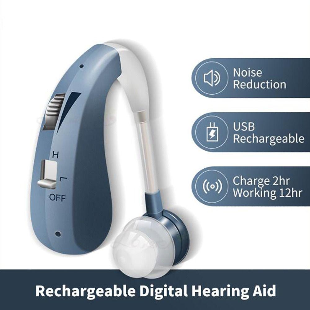 Adjustable Tone Digital Hearing Aid Mini Size Wireless Ear Aids Sound Amplifier  For Deaf Elderly
