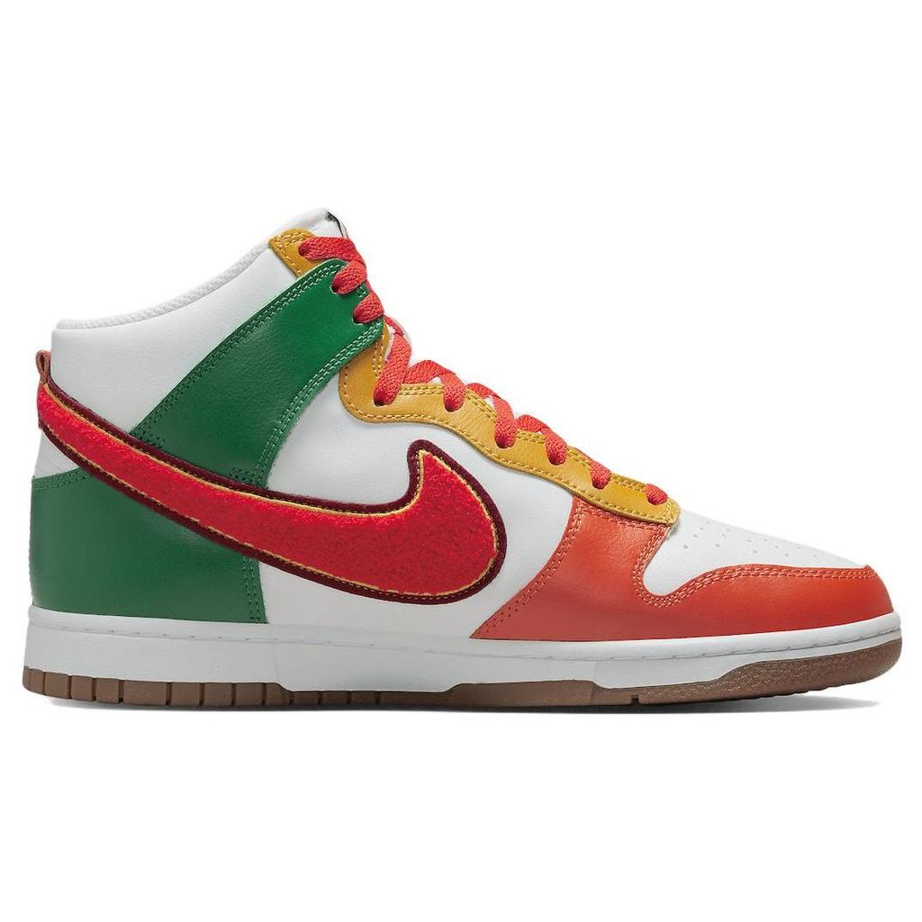 Nike Dunk High Chenille Swoosh Men Sneakers Red White Team-Red DR8805-100