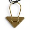 Excellent PRADA Key Ring Triangle Logo Plate Keyring Pink Women 1PS063 Used