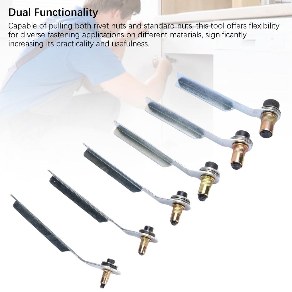 Multifunctional Portable Manual Rivet Nut Pulling Tool M4 M5 M6 M8 M10 M12 Labor Saving Carbon Steel Rivet Nut Tool