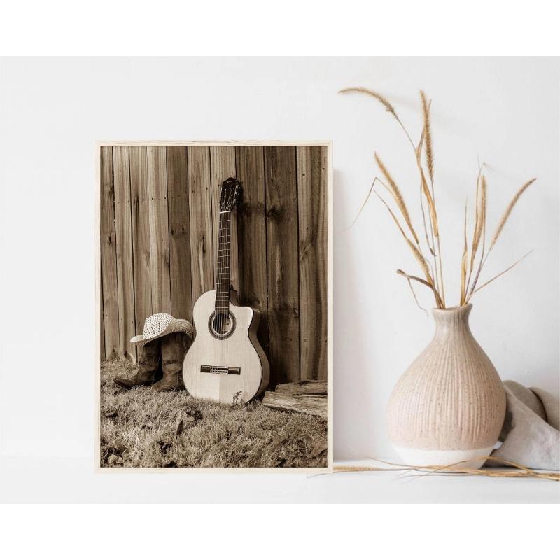 

Southwest Rustic Western Farmhouse Photo Highland Cow Posters and Prints Печать на холсте Wall Art Picture for Living Room Decor 21cm×30cm NoFrame