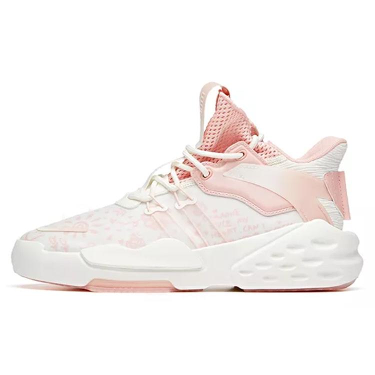 

new Anta Bastard Anti Slip Wear Resistant Mid Top Skateboard Shoes Women s Pink White 40