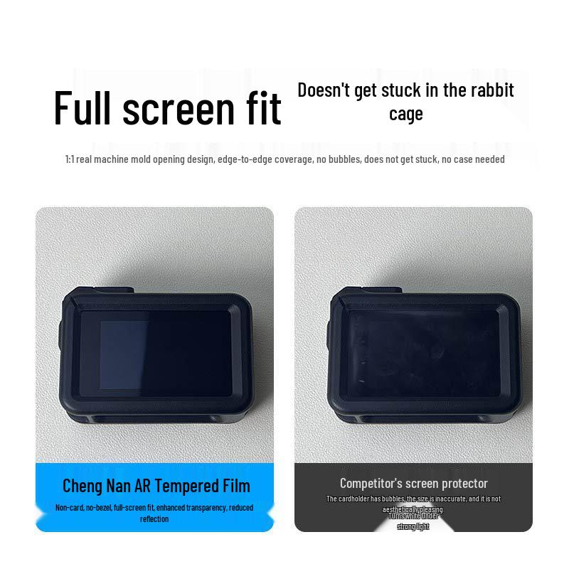 Anti-Reflective Tempered AR Film for DJI Action 5 Pro/Action 4/3 Cameras Action 4: Front + Lens + Back AF Film - 1 Set