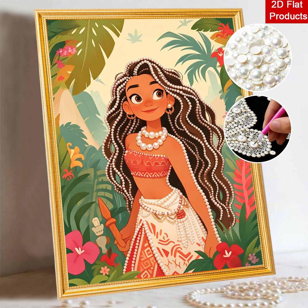Disney Pearl Painting Moana DIY Pearl Art Painting Pearl Gem Painting Pictures Crafts Special Shape Home Wall Decoration