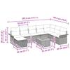 9 Piece Black Poly Rattan Garden Sofa Set with Cushions