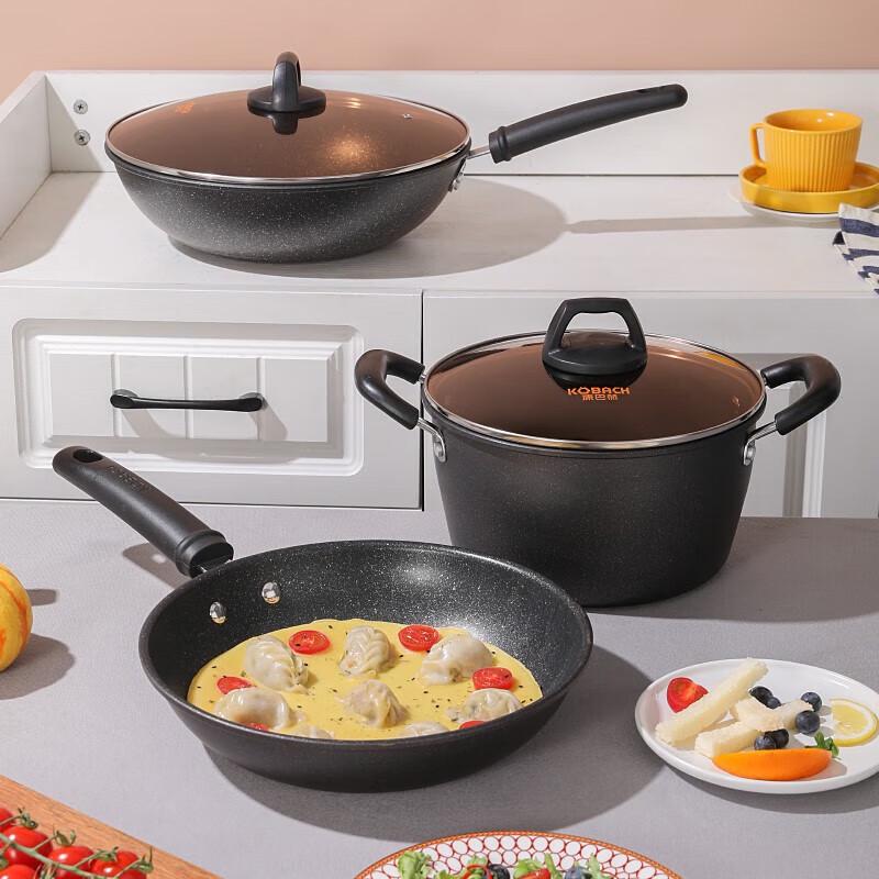 Konbach KGL3A Maifan Stone 3-Piece Cookware Set