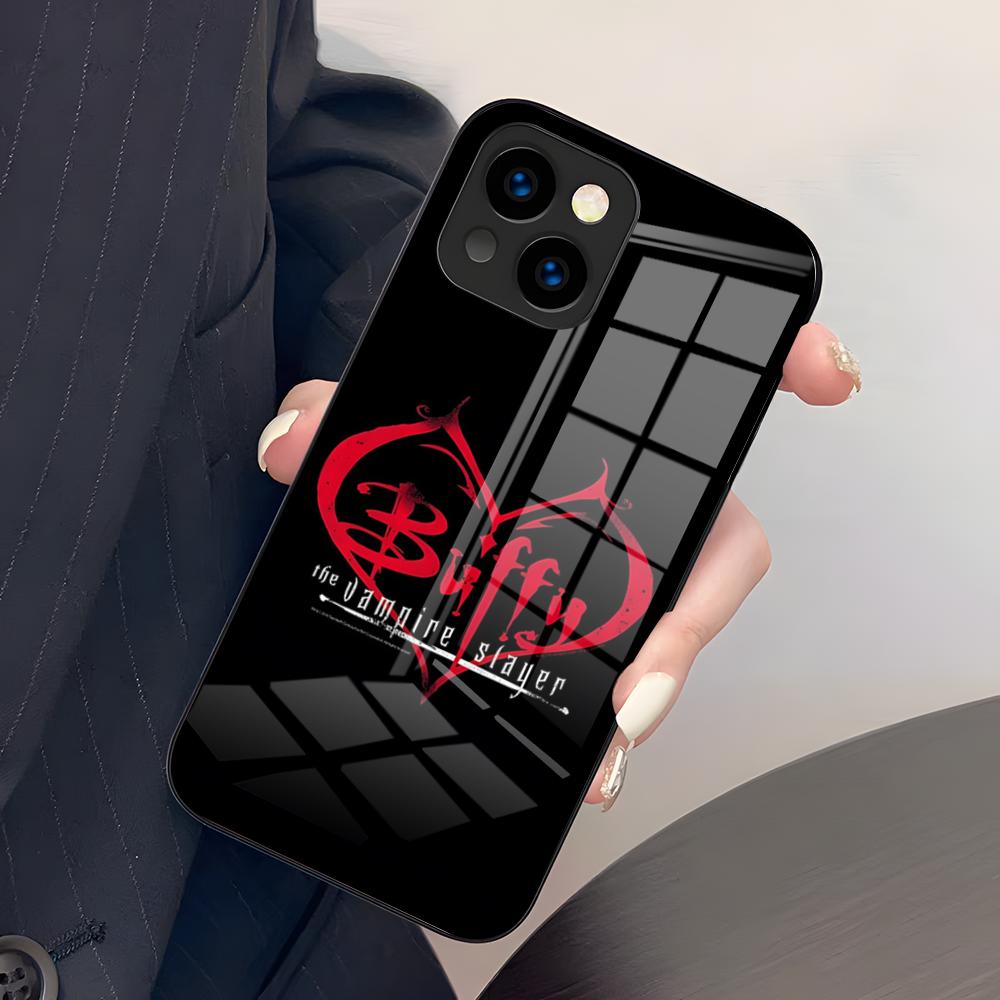 B-Buffy The Vampire Slayer Phone Case For IPhone 17 Air 16 E Pro Max 15 14 13 Mini 12 Pro 11 Max Plus Black Glass Cover