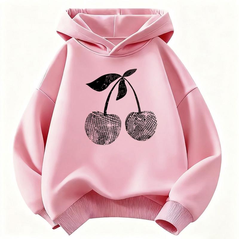 Girls' Stylish Cherry Children's Hoodie Sweatshirt Cute Harajuku Hoody for Boys Girls Autumn Spring Casual Hoodies
