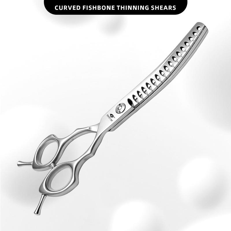 Professional Pet Grooming Scissors Set Stainless Steel Straight Curved Thinning Fishbone Dogs Cats