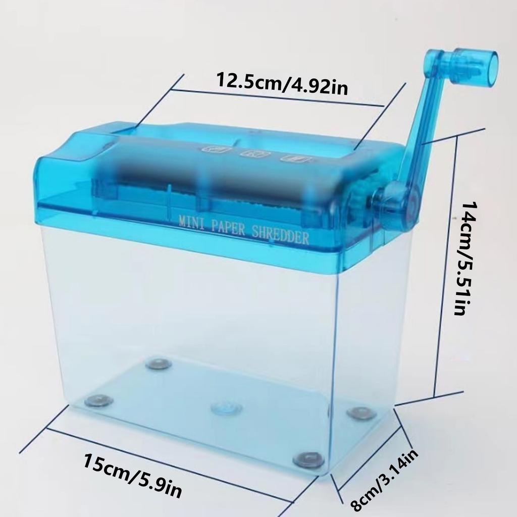 Mini Hand Shredder Desktop Paper Trimmer devices Transparent Plastic Window Bin Suitable for Christmas Birthday Gift