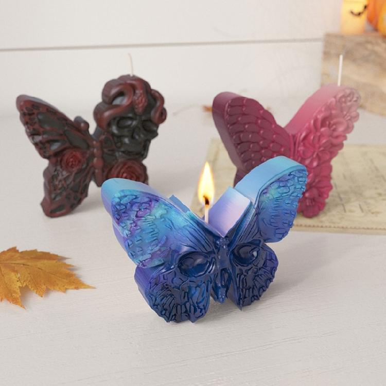 Rose Skull Snake Butterfly SIlicone Candle Molds for Epoxy Resin, Plaster Decorations Halloween Party Decorations
