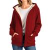 Simple solid color warm lamb fleece hooded sweater jacket autumn and winter fleece thickened warm lamb fleece jacket