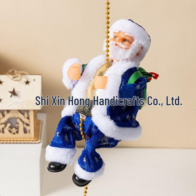 Electric Santa Claus Climbing Ladder with Beads - Christmas Decoration and Children's Gift