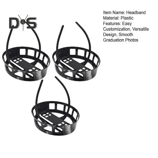 1/2/3Pcs Graduation Headband Plastic Reusable Cap Mix Easy Assembly Adjustable Locking Points Graduation Party Hat Accessory